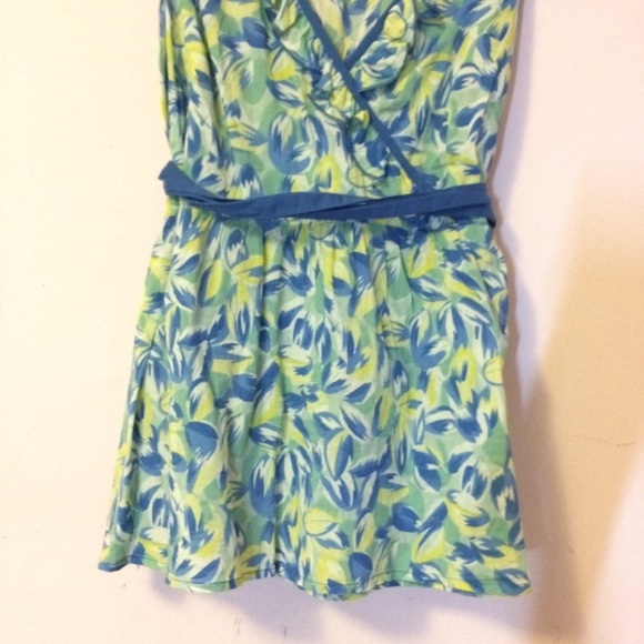 3/$30 ANTHROPOLOGIE VIOLA WATERCOLOR PAINT PAINTERLY RUFFLE TIE WAIST TOP sz 0 - Picture 5 of 10